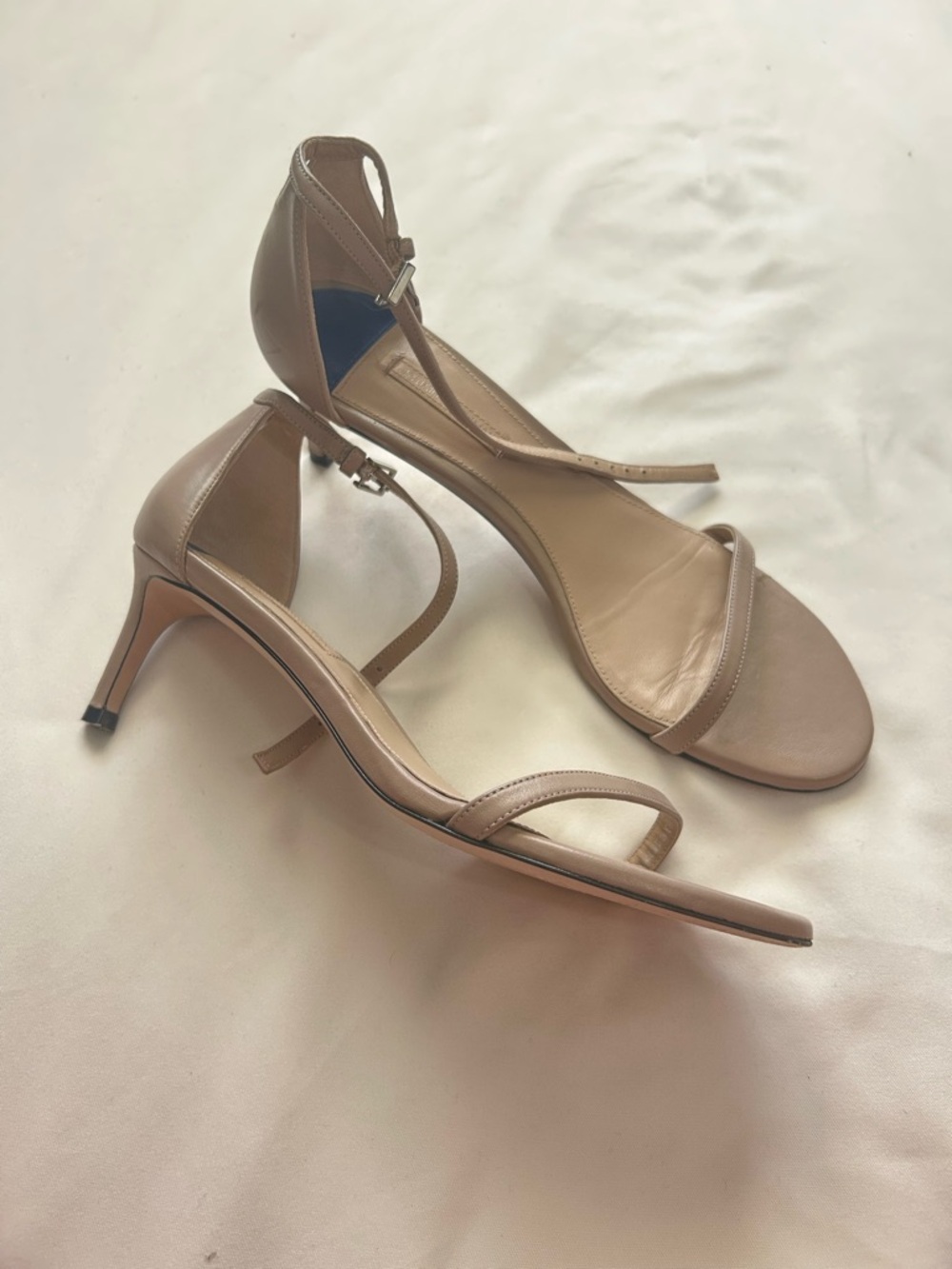 Stuart Weitzman Classic Nude Ankle-Strap Women's Sandals